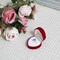 Ring Box, Velvet Ring Storage Box Exquisite Ring Jewelry Box with Heart Shaped, Single-seat Ring Gift Box for Proposals, Engagements, Weddings (red)